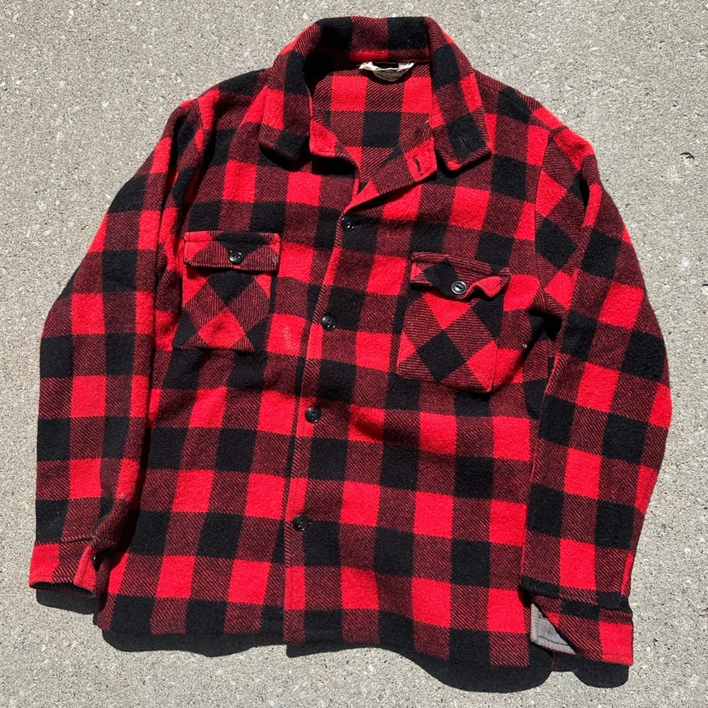 Vintage 60s Sportchief LWL buffalo plaid shirt jacket mackinaw checkered flannel